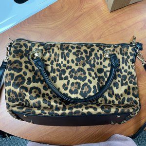 Sole Society Leopard Print Crossbody Bag with Handles
